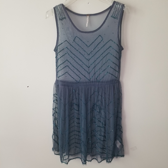 Free People dress embellished sheer sz XS - Picture 2 of 4